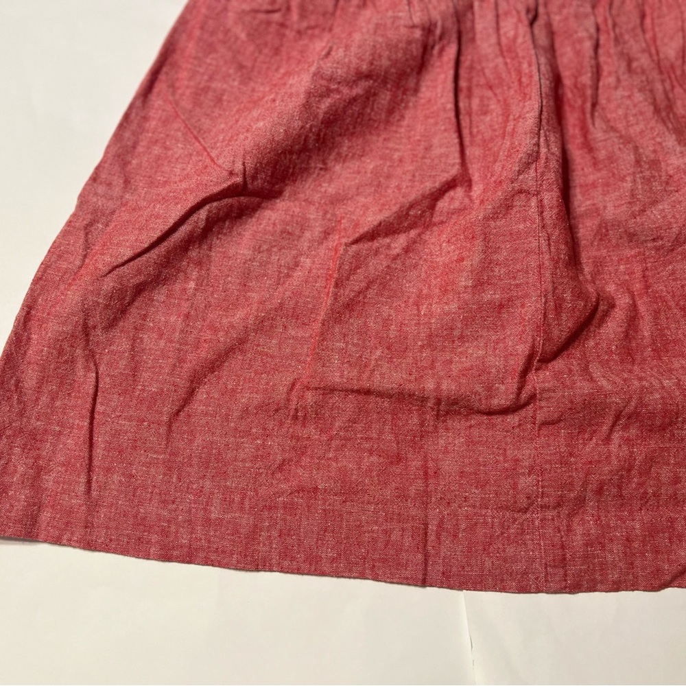 Ann Taylor Loft Womens Red Linen Blend A-Line Skirt Medium Elastic Waist - Picture 9 of 10